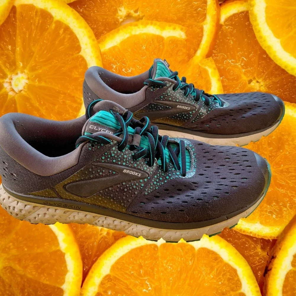 Brooks Glycerin 16 Wide D Mens Running Shoes Gray‎ Teal Size 11 USA
